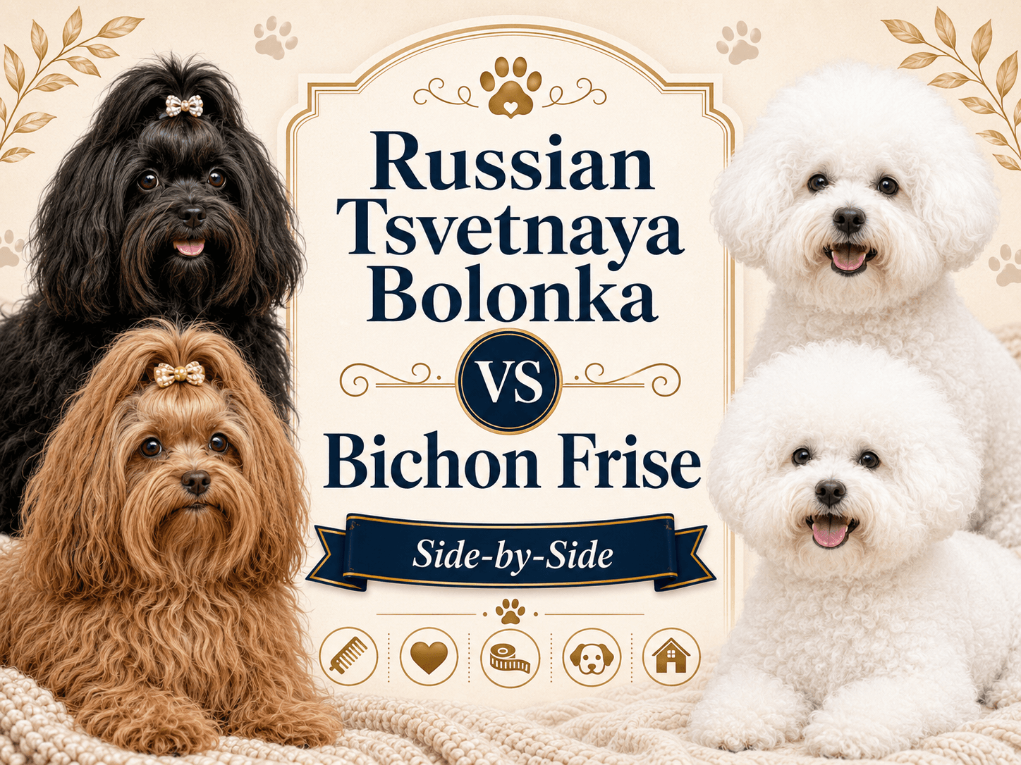 Russian Tsvetnaya Bolonka vs Bichon Frise comparison