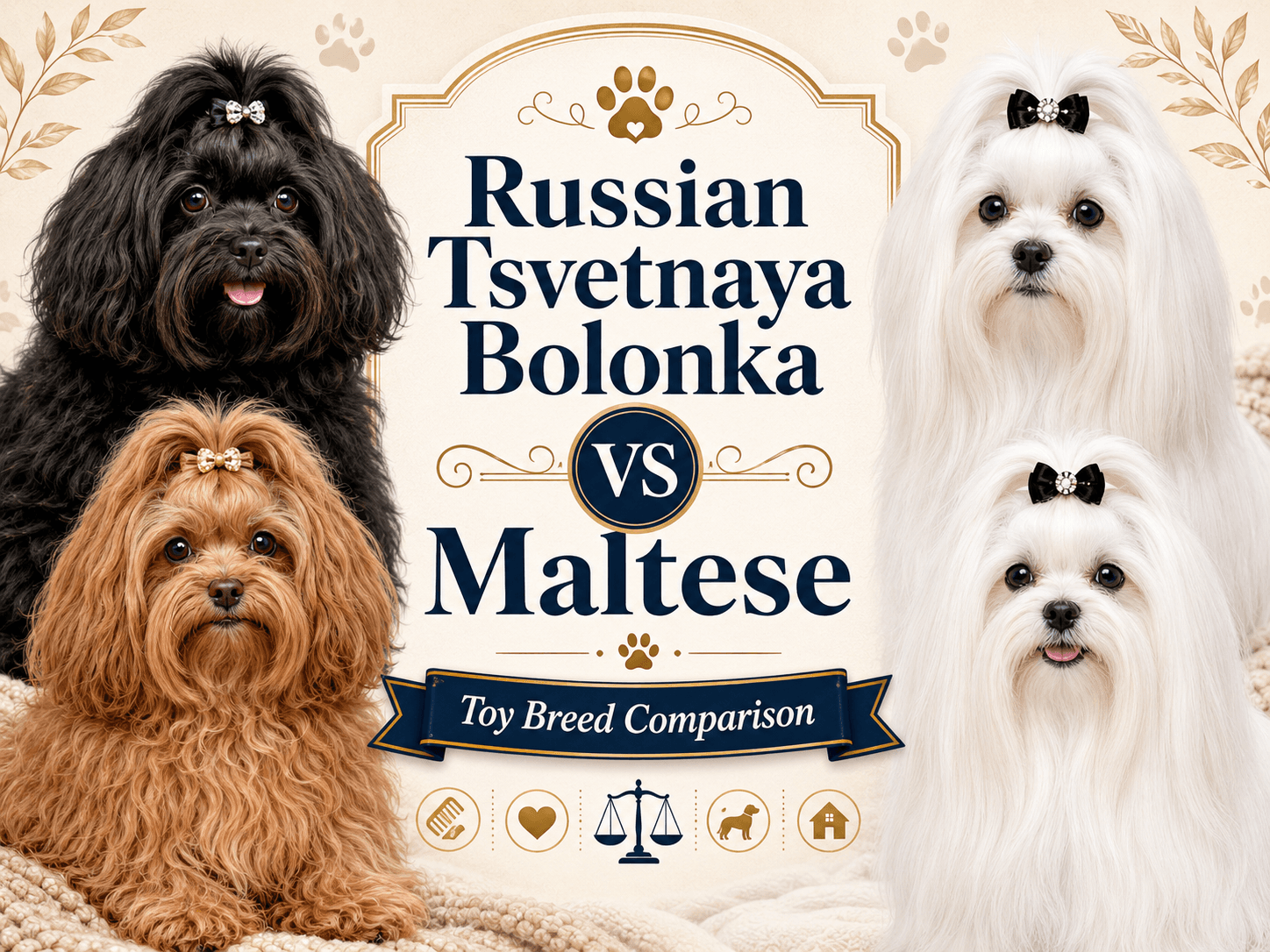 Russian Tsvetnaya Bolonka vs Maltese comparison